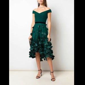 New Marchesa Notte Off-the-Shoulder Dress Flowers